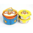 Round Stainless Steel LunchBox With Pouch 