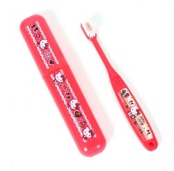 Tatan Check Kitty Toothbrush with Case set(for Age 6~12)