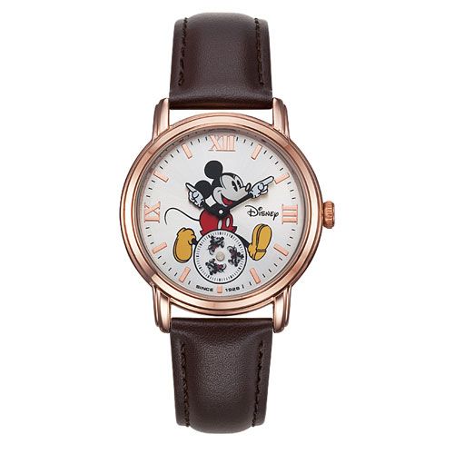 Mickey Mouse Color Printing Hands Watch Brown 