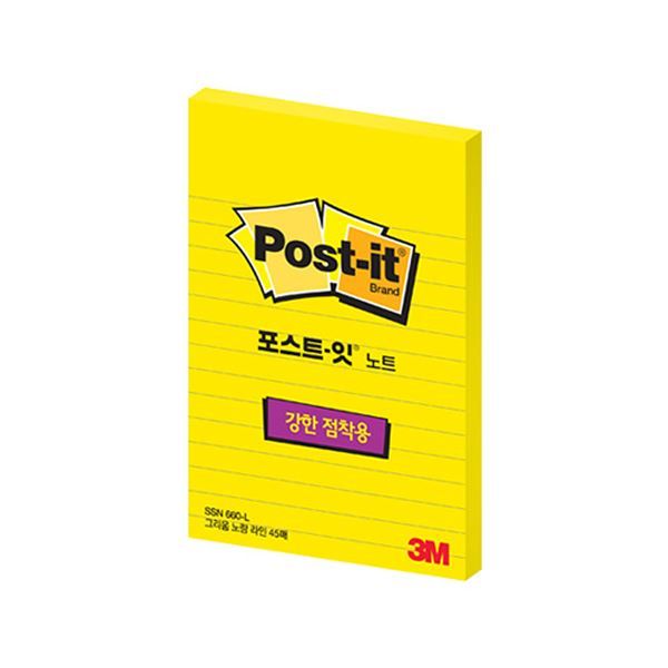 Post-it Super Sticky Notes 1ea, Lined, 45Sheets, 102X152mm(SSN-660L) 