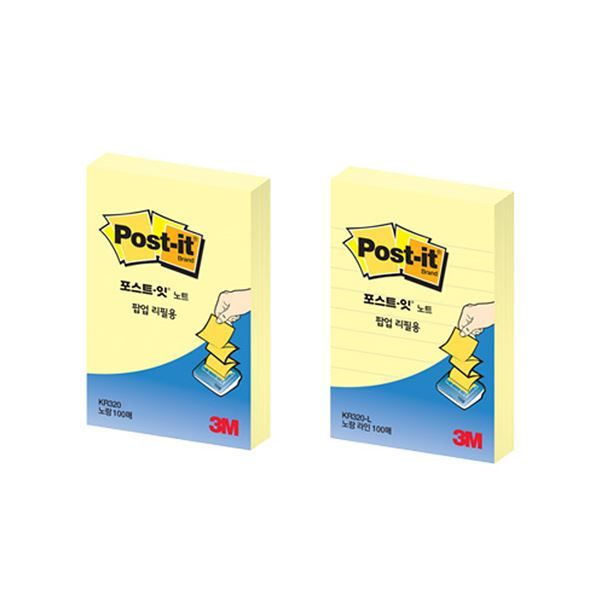 Post-it Pop Up Sticky Note Pad Refill 1ea, 51X76mm, 100 Sheets(KR320)