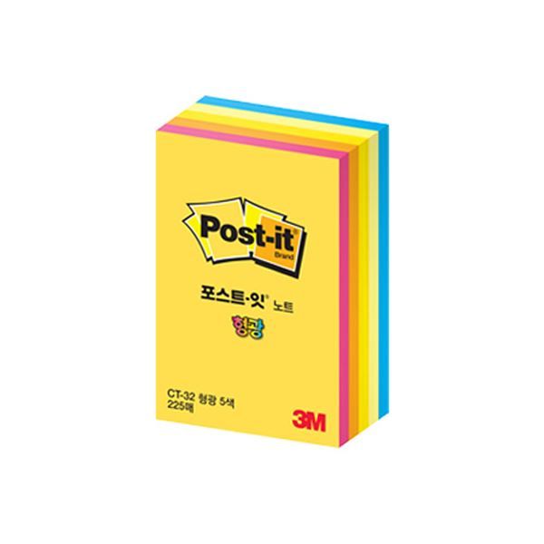 Post-it Sticky Note, Highlighter Colors, 1Pad, 225Sheets Total, 51X76mm (CT-32)