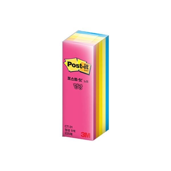 Post-it Sticky Note, Highlighter Colors, 1Pad, 225Sheets Total, 25X76mm (CT-31)