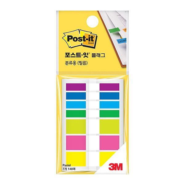 Post-it Flags, 7 Pastel Colors, 140 Flags Total, 44X6mm/44X12mm (683)