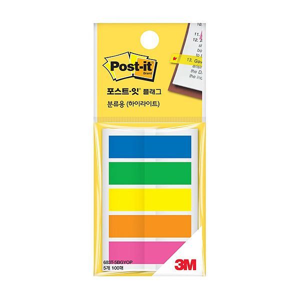 Post-it Flags, Highlighter Colors, 44mmx12mm, 683T-5