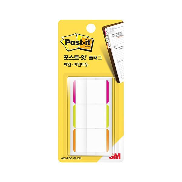 Post-it Flag Index Tabs For Filing, 38mmx25.4mm, N686L-PGO