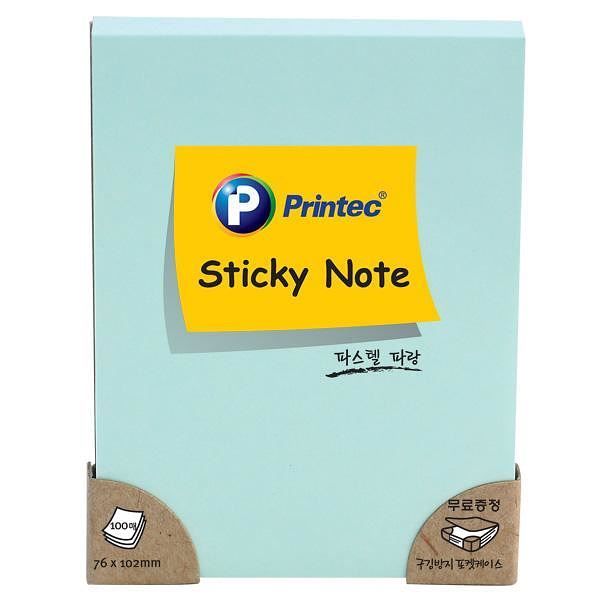 76102B Sticky Note, Pastel Blue, 100 Sheets 