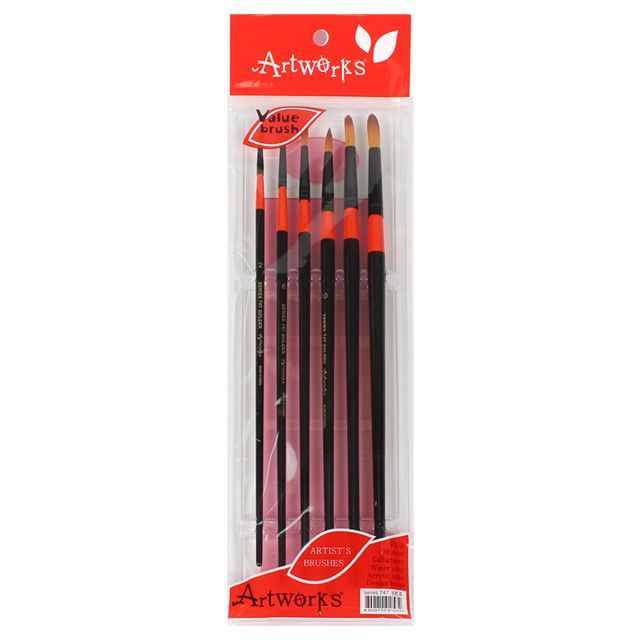 Davinci 747 Watercolor Brushes set for 6, Round(2,6,8,10,12,15)