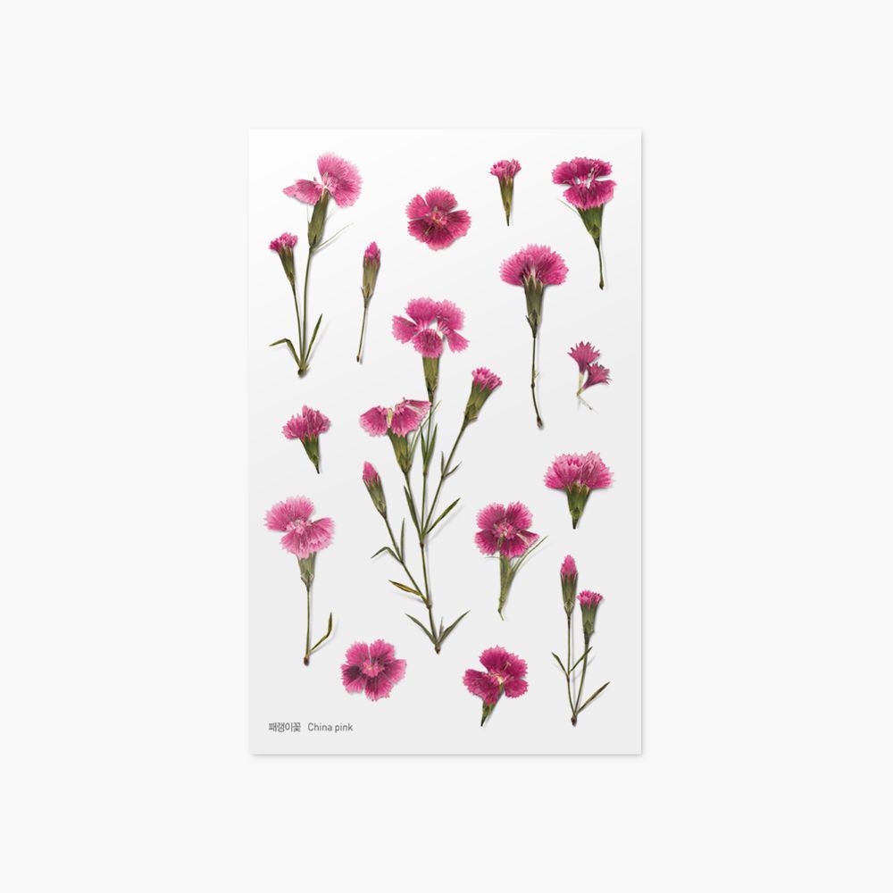 Press Flower Stickers_China pink 