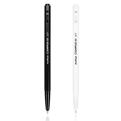 CAMPUS 101 Black&White Ballpoint Pen 0.7mm 12P