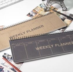 Kraft desk long weekly planner