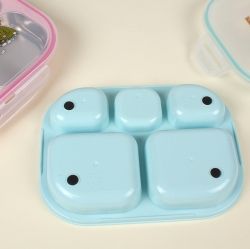 Lunch Tray with Clear Locking Lid Blue