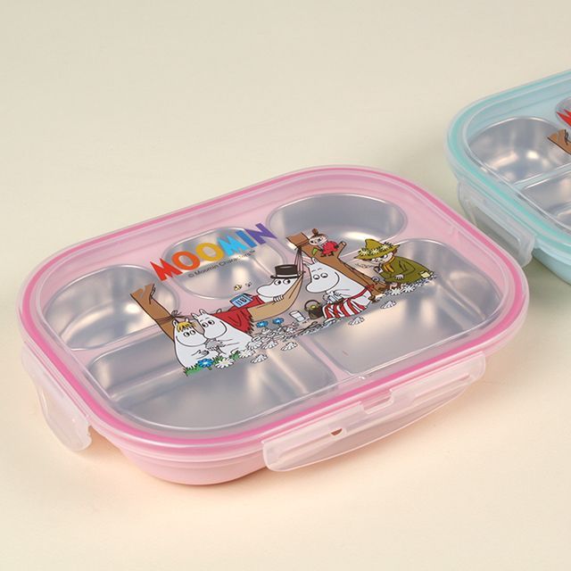 Lunch Tray with Clear Locking Lid Pink  