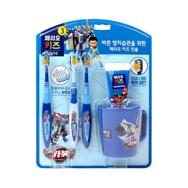 PERIOE Kids Toothbrush Toothpaste Set