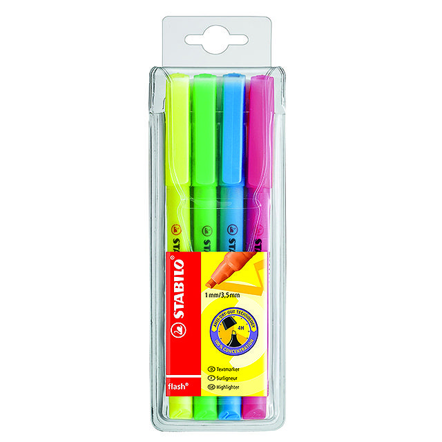 플래쉬 4색 세트 - 형광펜 