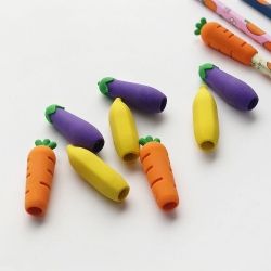Carrot's Friedns Eraser Pencil Cap 3-Pack