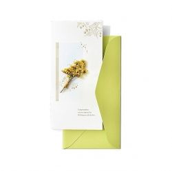 Preserved Flowers Thank You Card with Envelope, Yellow