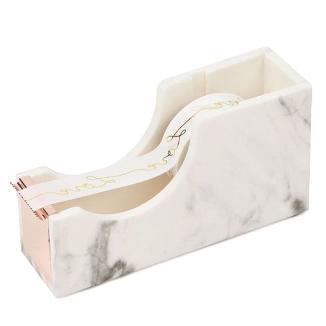 Fancia Acrylic Tape Dispenser Marble Rose Gold
