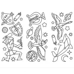 Glass Deco Sticker Summer Constellation 