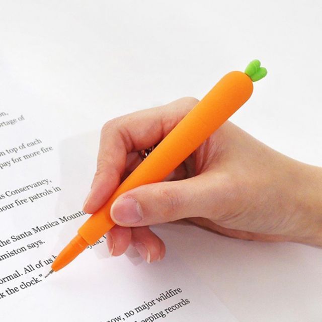 Pink Foot Carrot Squishy Pen