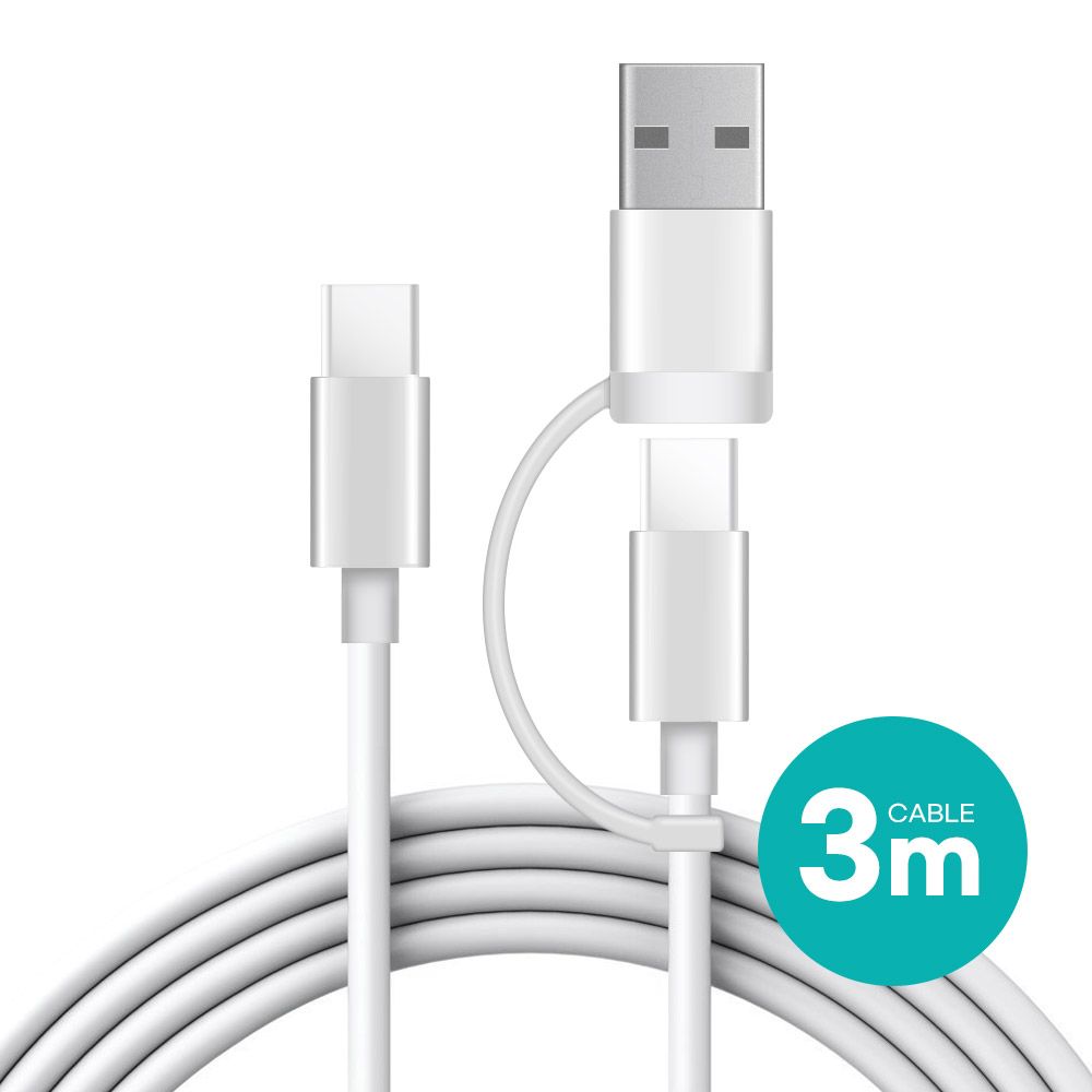 Type C to Type C USB A Double Fast Charge Cable(3m)