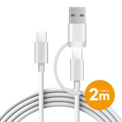 Type C to Type C USB A Double Fast Charge Cable(2m)