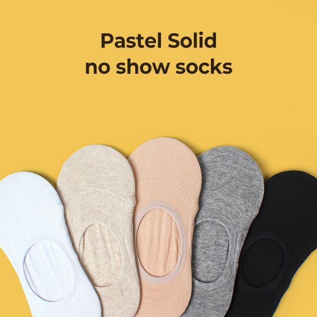 Pastel Solid Color no show socks