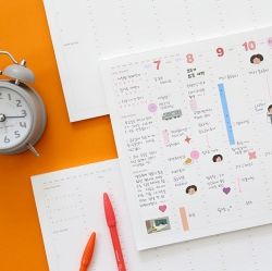 Gi-Bon Time Plan Memo Pad (A4,50sheets)