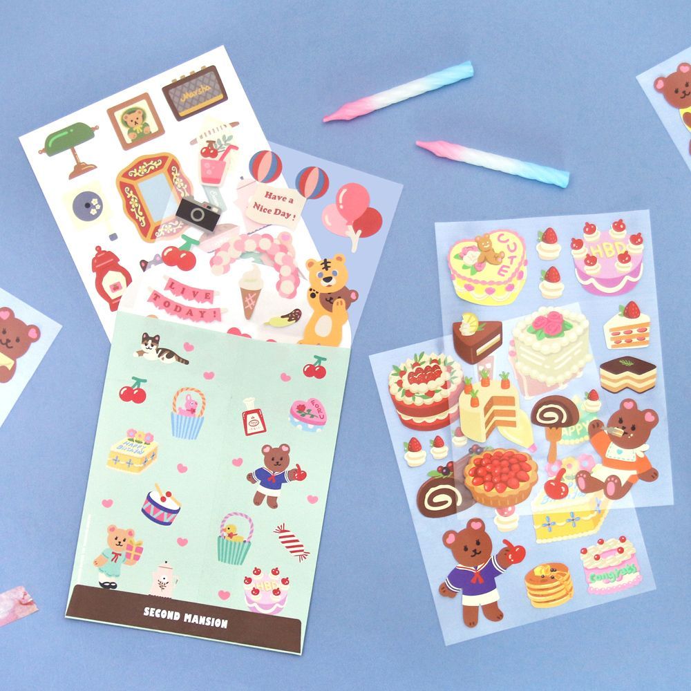 Juicy Bear Remover Stickers 8 Sheets Set, Object 