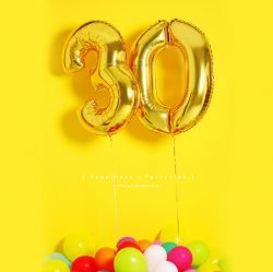 90cm Number Foil Balloon Glossy Gold