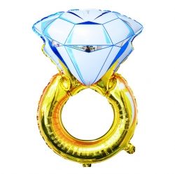 Diamond Ring Foil Balloon - Gold ring