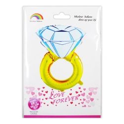 Diamond Ring Foil Balloon - Gold ring