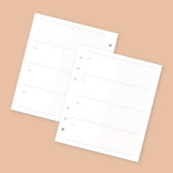 SQUARE DIARY Refill - Weekly(Horizontal), 6Rings 148x172mm
