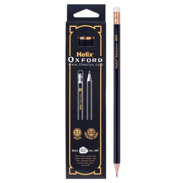 Helix Oxford Eraser Pencil HB 12pcs