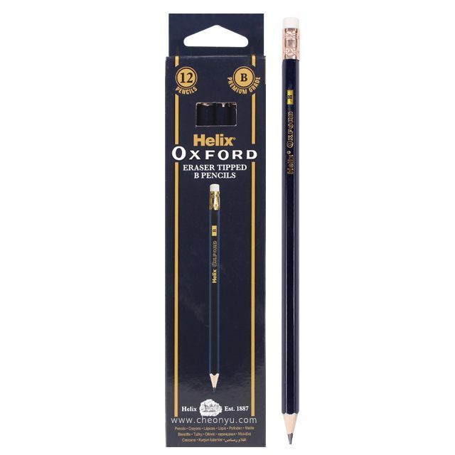 Helix Oxford Eraser Pencil B 12pcs