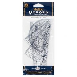 Helix Oxford 180 Degree Protractor, Triangular ruler, Ruler Set