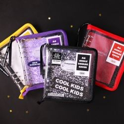 [A6] 6-Ring Square Twinkle Cover - Zipper Type