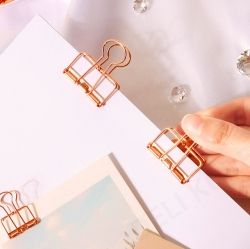 Rose gold Wire Double Clip 32mm, 6pcs