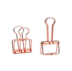 Rose gold Wire Double Clip 32mm, 6pcs