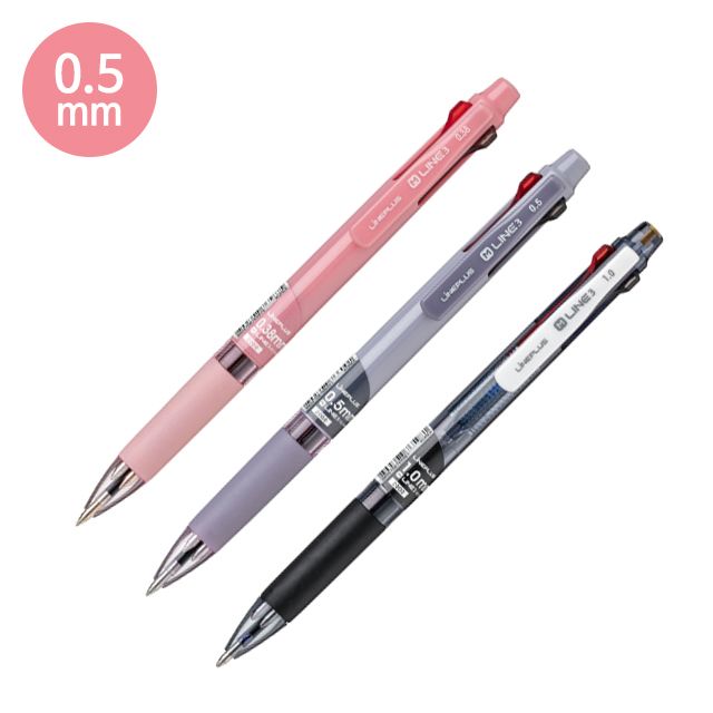 M-LINE 3(0.5mm), 3 Colors Ballpoint Pen Black/Blue/Red, 12Count