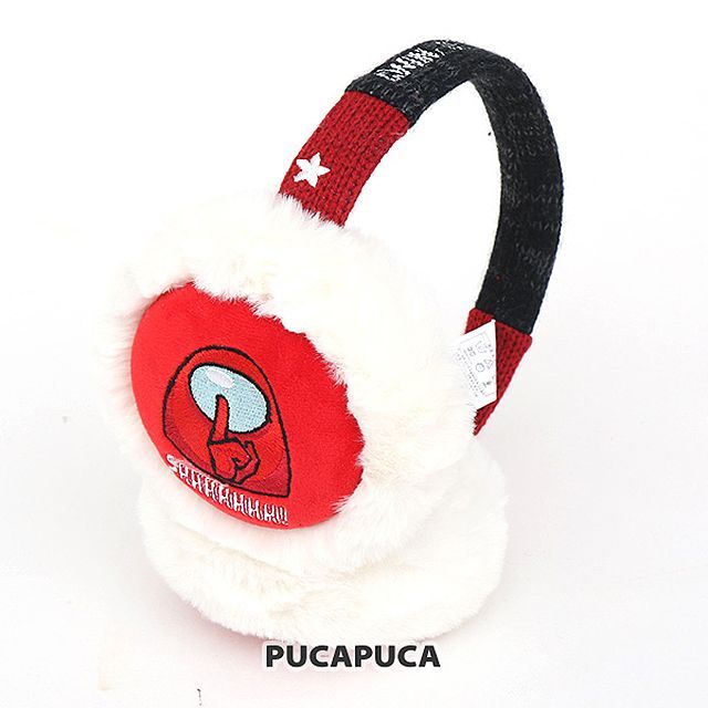 Among Us Earmuffs Embroidered Melange Red