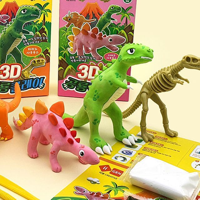 3D Dinosaur Clay, 12ea Set 