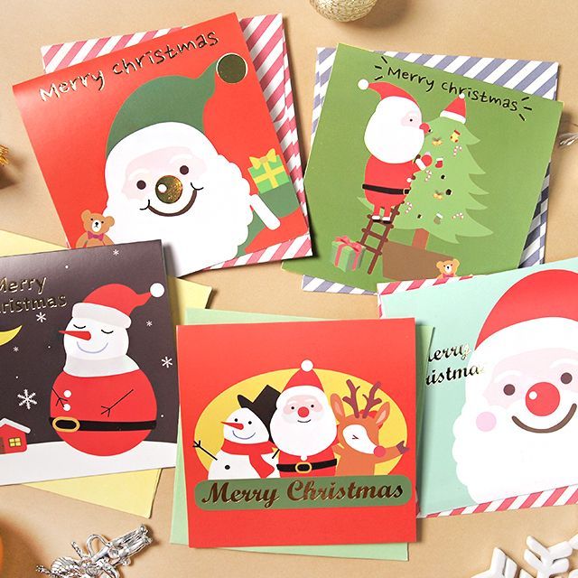 Happy Christmas Card 5Sheets Set 