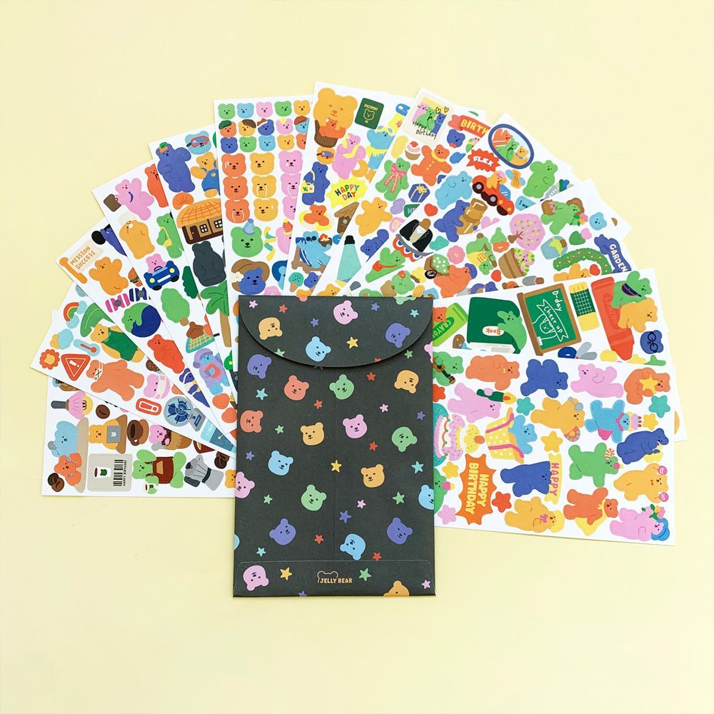 Jelly Bear Sticker 12Type Set, Paper Version