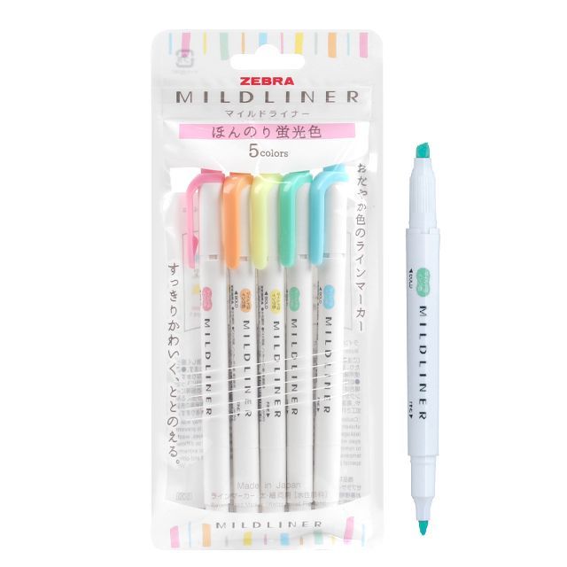 MILDLINER 5colors Pastel Marker Set 