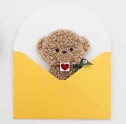 Cute Poodle Message Card 