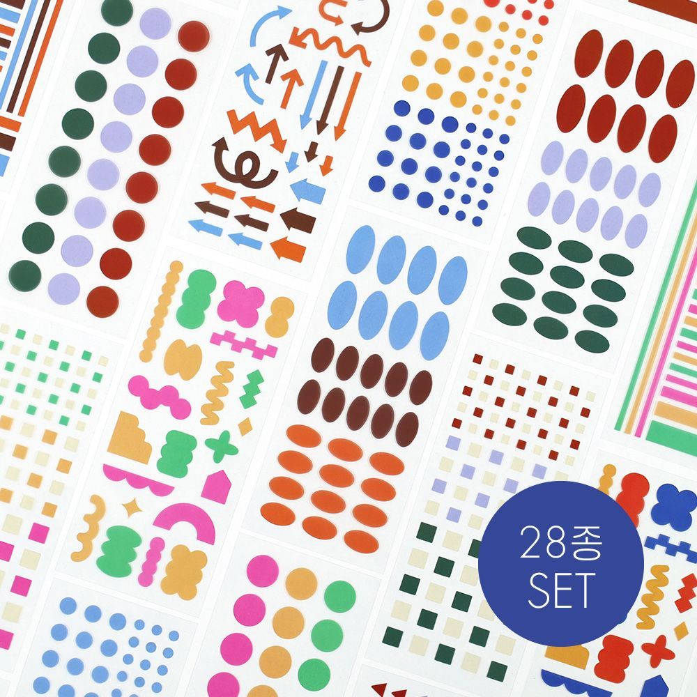 Pigment Clear Sticker 28-Types SET