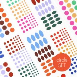 Pigment Clear Sticker, Circle Type 12sheets SET