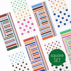 Pigment Clear Sticker, Square Type 8Sheets SET