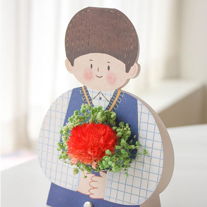 Peekaboo Boy Card with Soap Carnation 